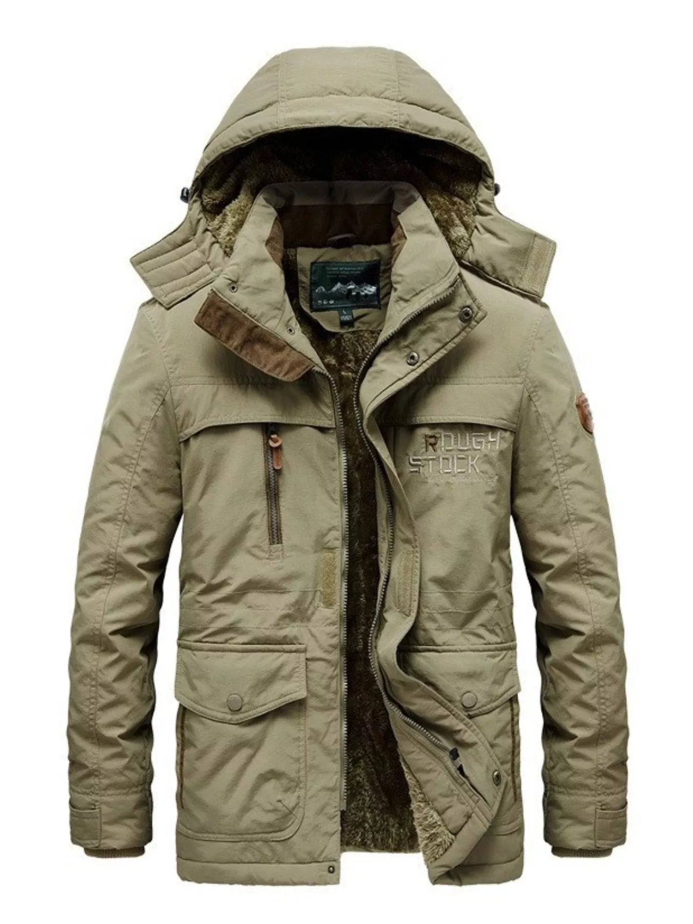 Men's Plus Size Winter Zip Up Hooded Parka Jacket - PBNJ FASHIONS