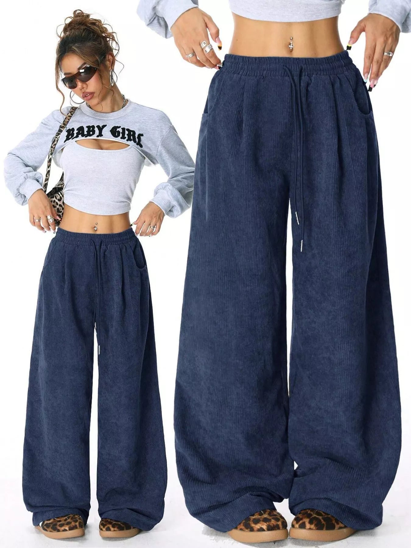 Casual Corduroy Wide Leg Pants - PBNJ FASHIONS