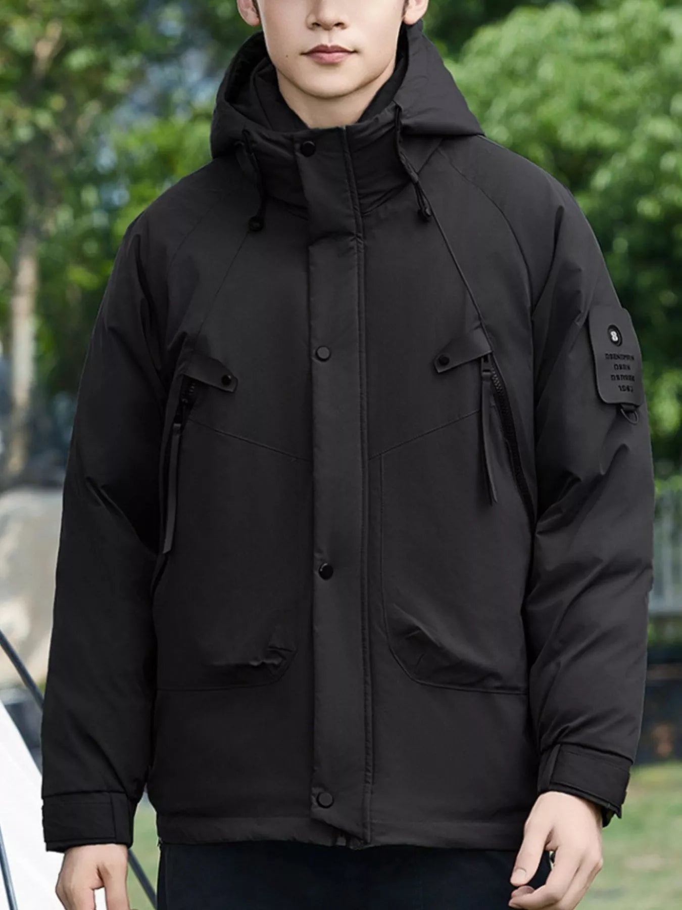 Men's Plus Size Hooded Snap Down Jacket - PBNJ FASHIONS