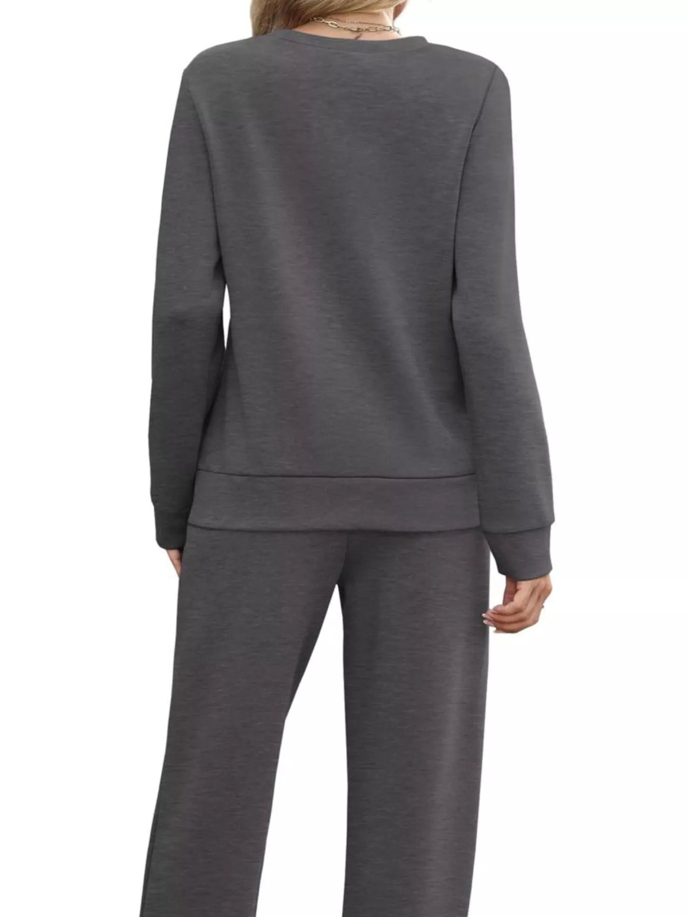 Full Size Casual Long Sleeve Top and Pants Set Plus Size - PBNJ FASHIONS