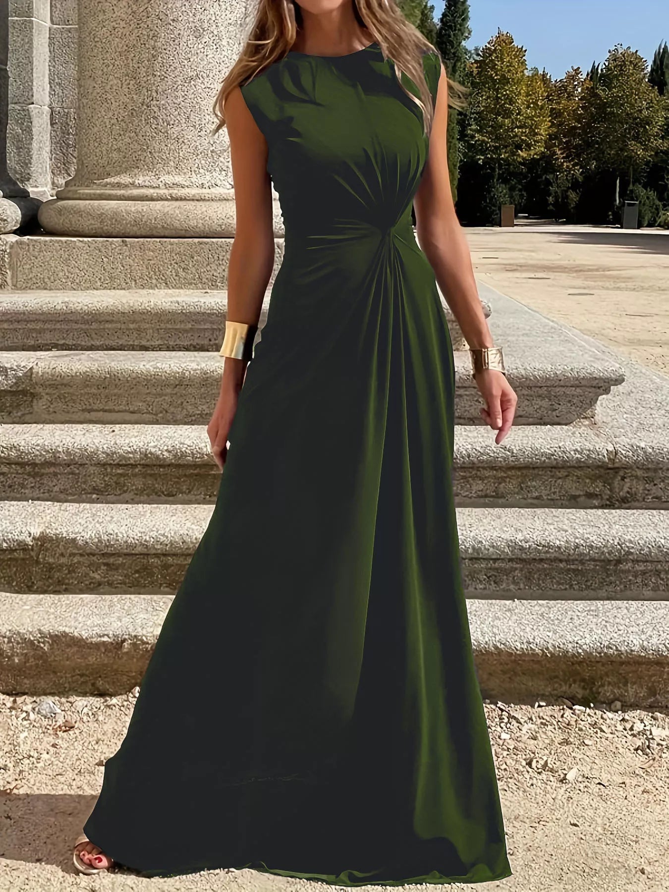 Twisted Round Neck Sleeveless Maxi Dress - PBNJ FASHIONS