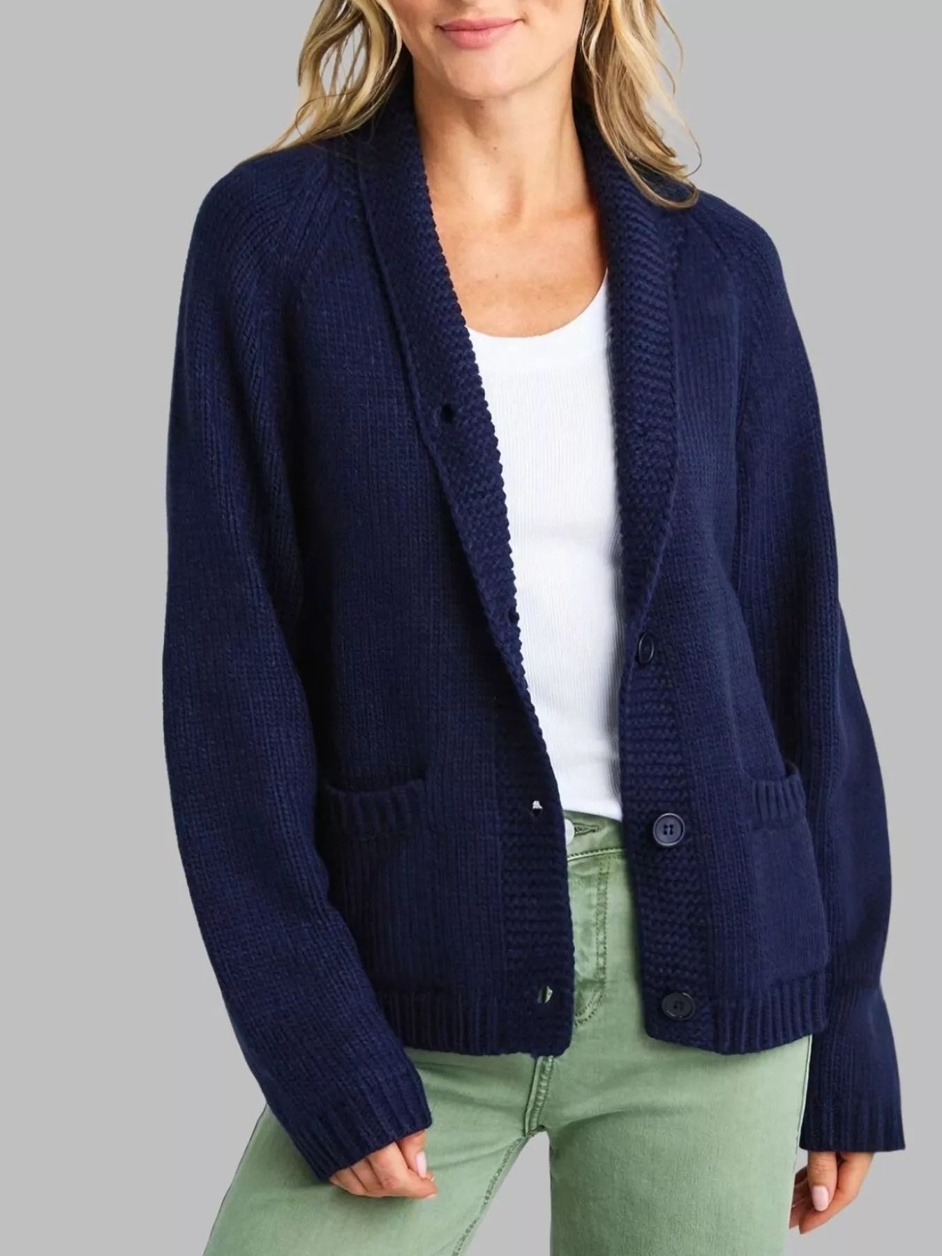USA Flag Chunky Knit Button - Down Cardigan - PBNJ FASHIONS