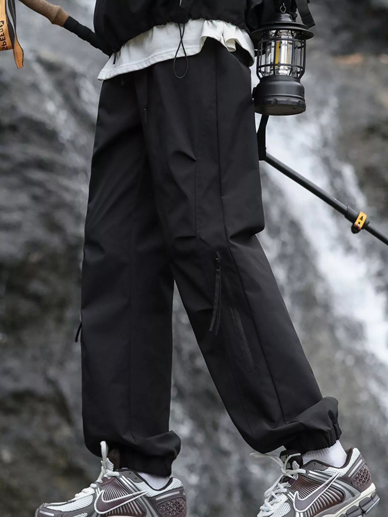 Men's Plus Size Cargo Pants with Zipper Pockets - PBNJ FASHIONS