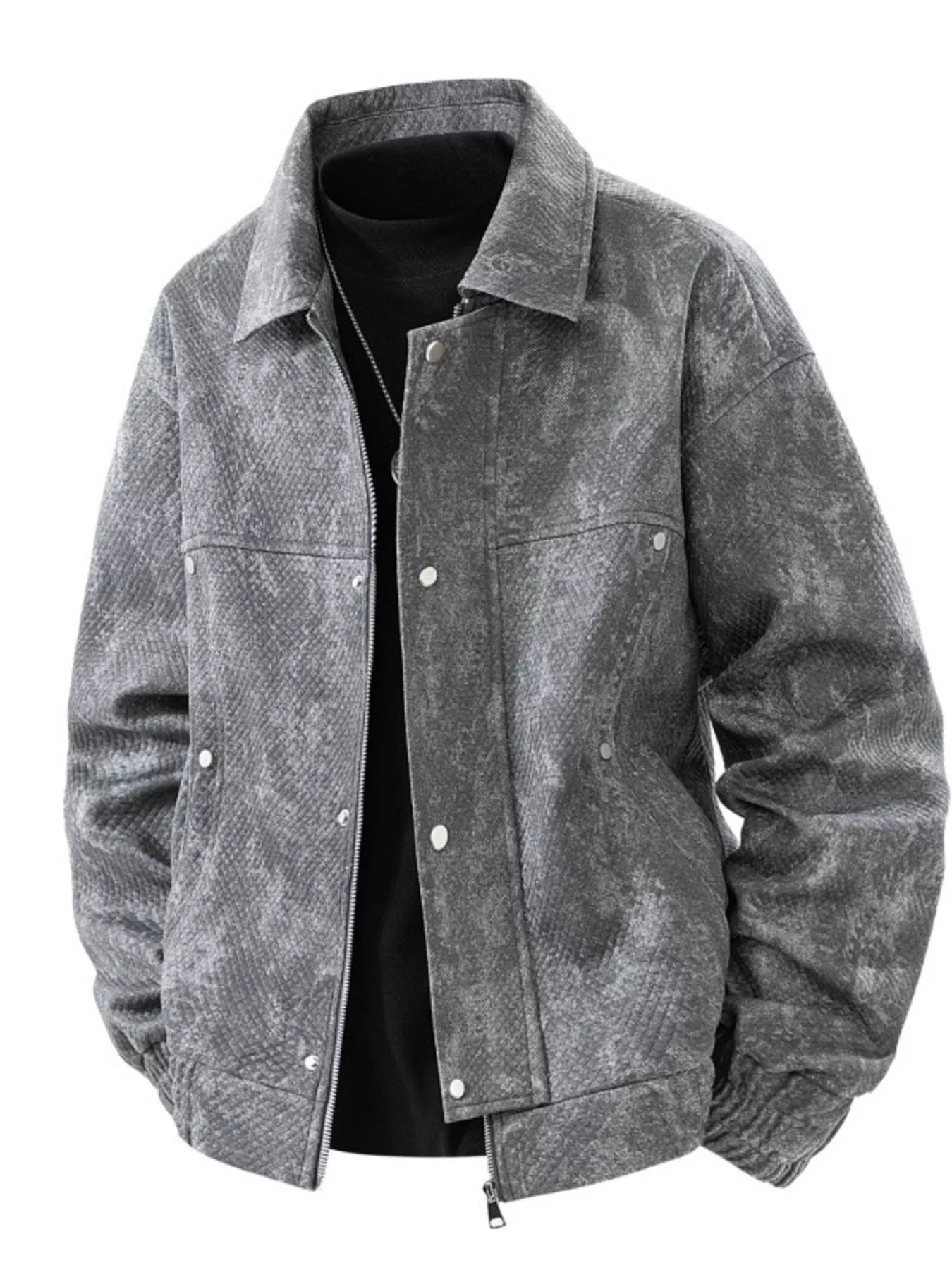 Men's Plus Size Casual Snap - Down Jacket - PBNJ FASHIONS