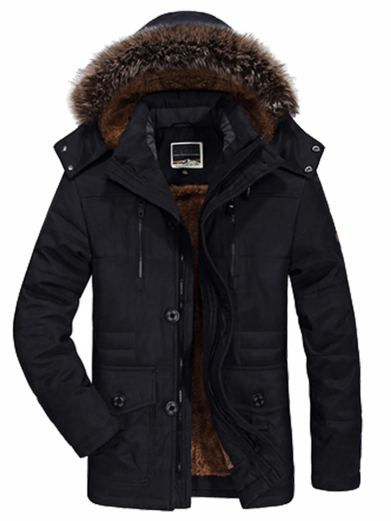 Men's Plus Size Warm Fur Hooded Winter Coat - PBNJ FASHIONS