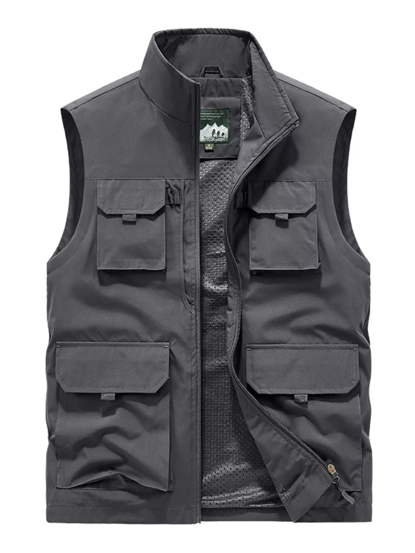 Men's Plus Size Multi - Pocket Zip Up Vest Coat - PBNJ FASHIONS