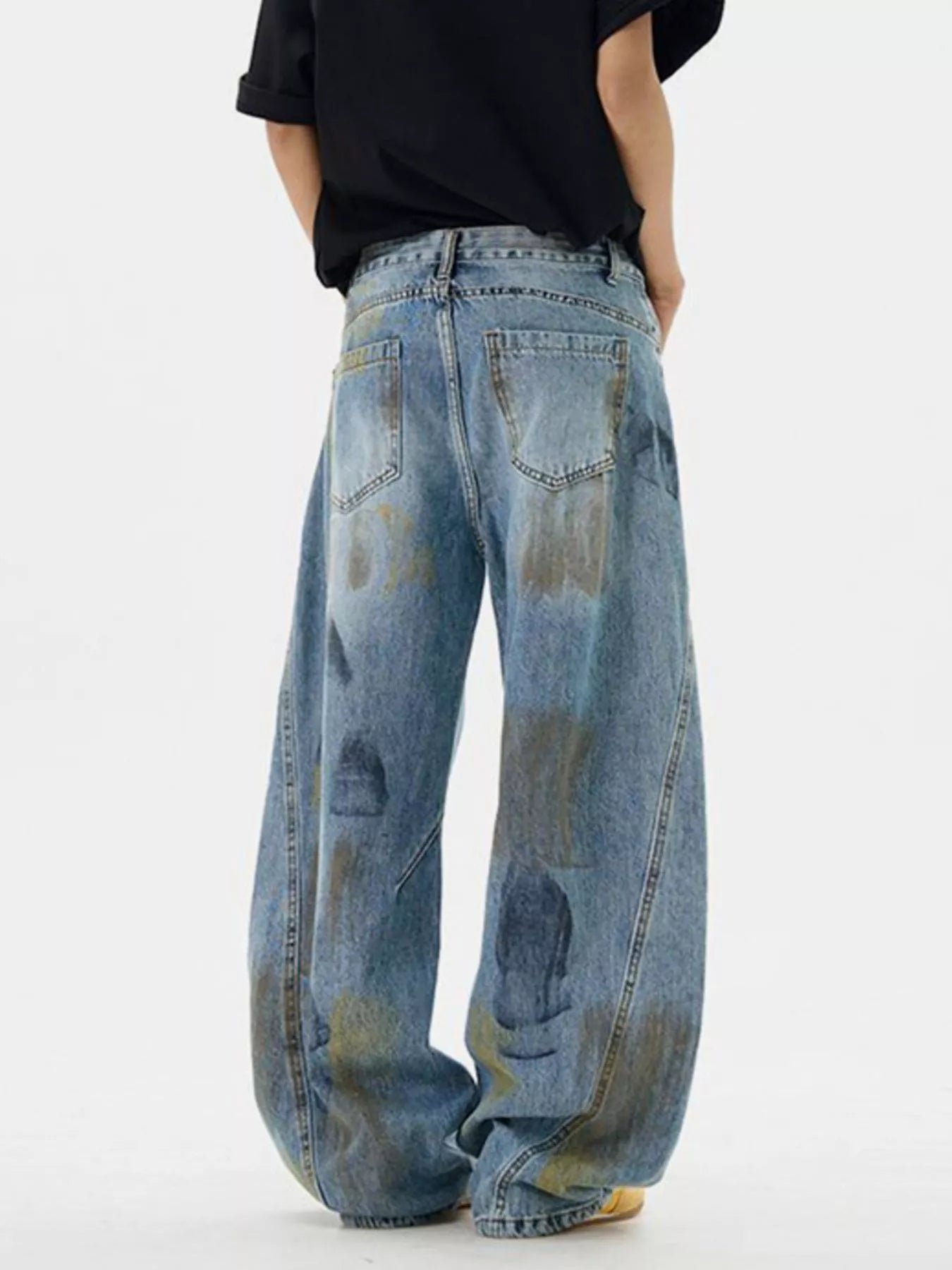 Men's Wide Leg Jeans - Oversized, Stretchy, 100% Cotton - Machine Washable - Various Sizes Available - PBNJ FASHIONS