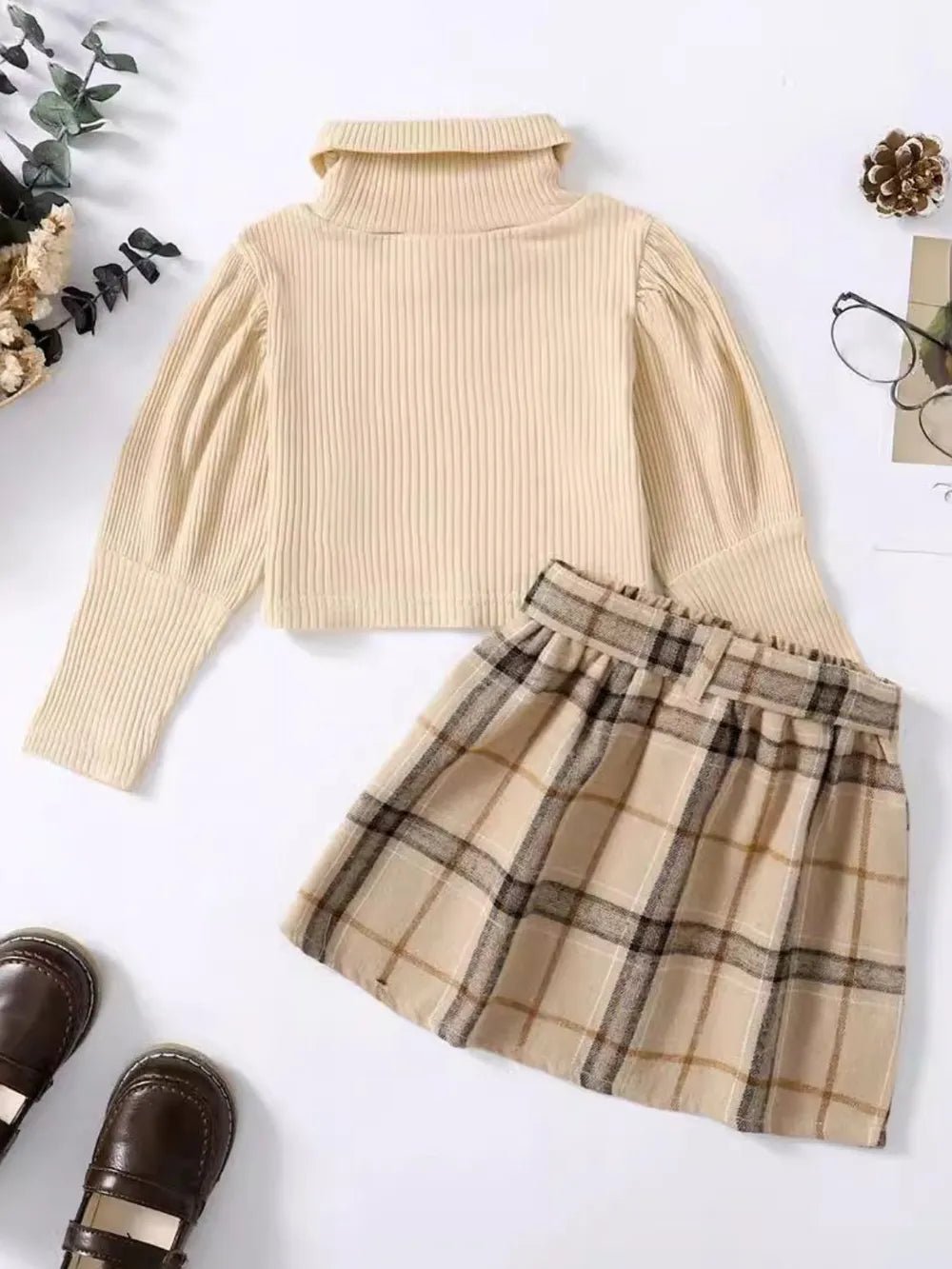 Turtleneck Long Sleeve Top and Skirt Set - PBNJ FASHIONS