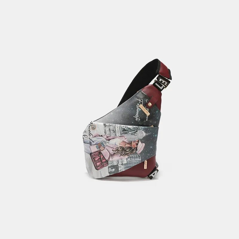 Nicole Lee USA Vegan Leather Leopard & Lip Pattern Crossbody Bag - PBNJ FASHIONS