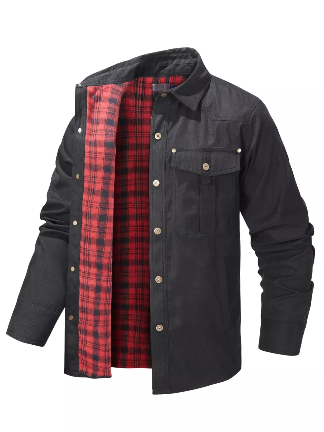 Men's Snap Down Long Sleeve Jacket - PBNJ FASHIONS