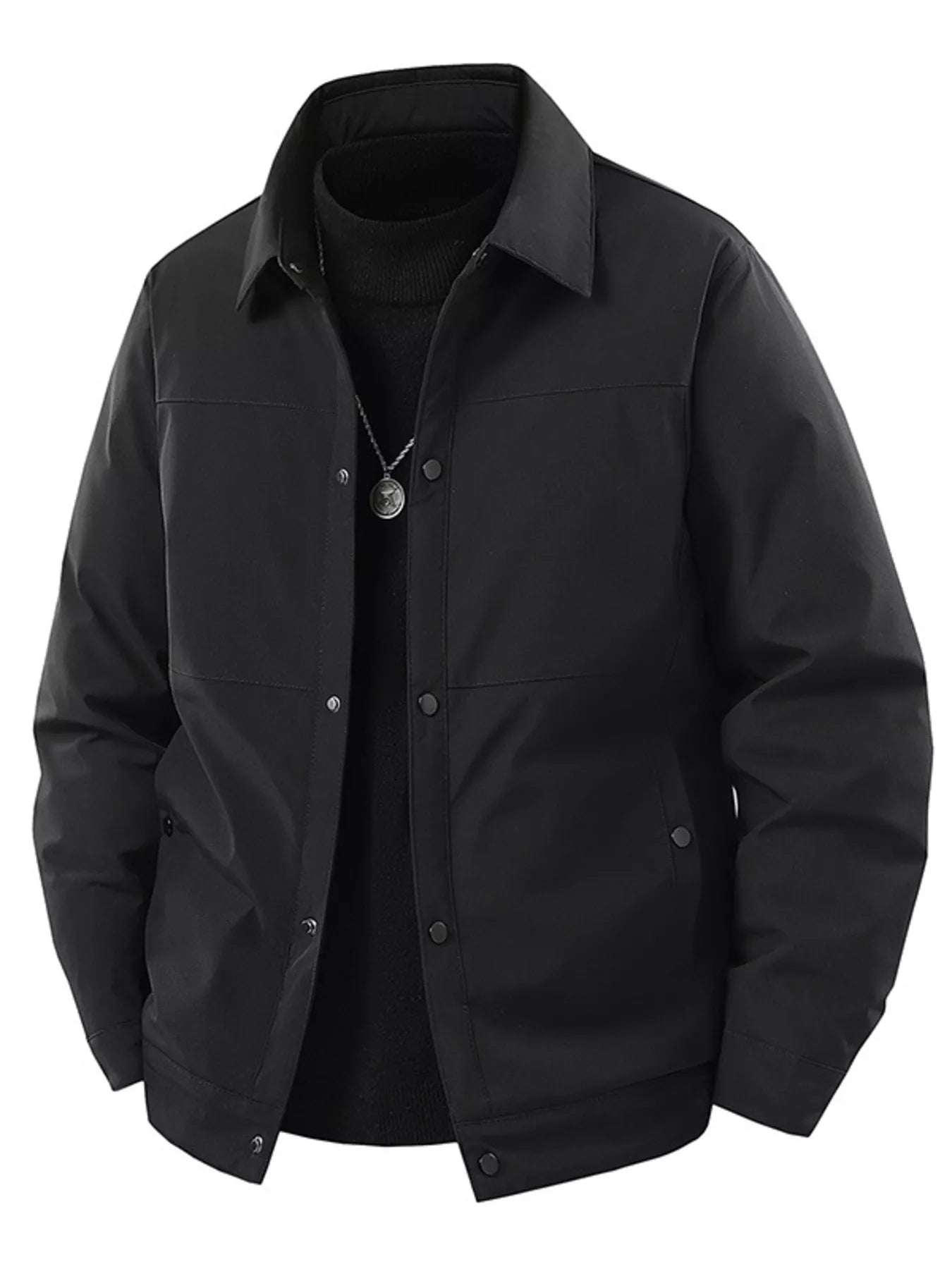 Men's Plus Size Snap Down Long Sleeve Jacket - PBNJ FASHIONS