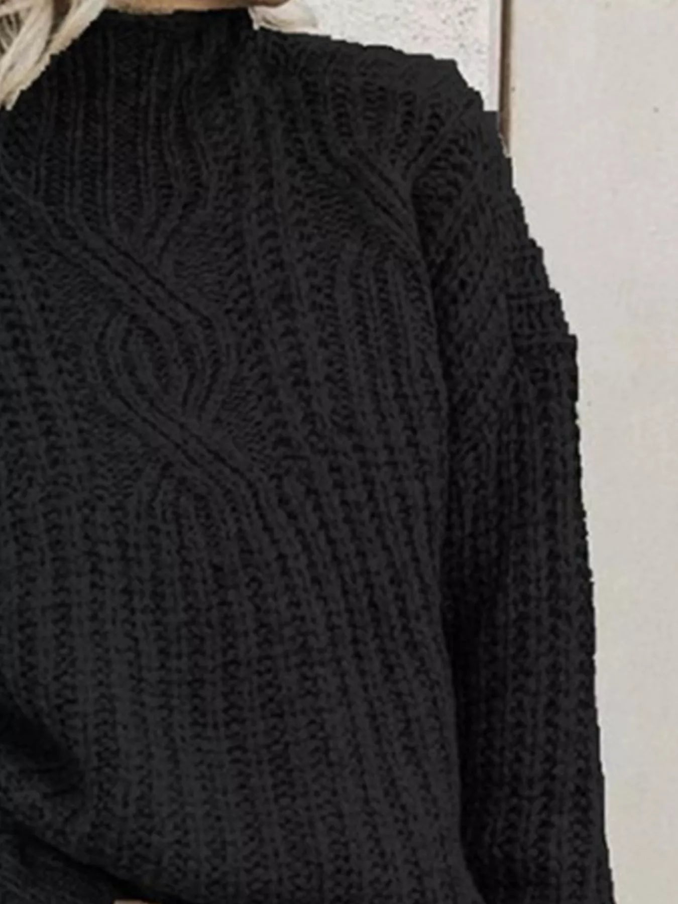 Full Size Turtleneck Long Sleeve Sweater Plus Size - PBNJ FASHIONS