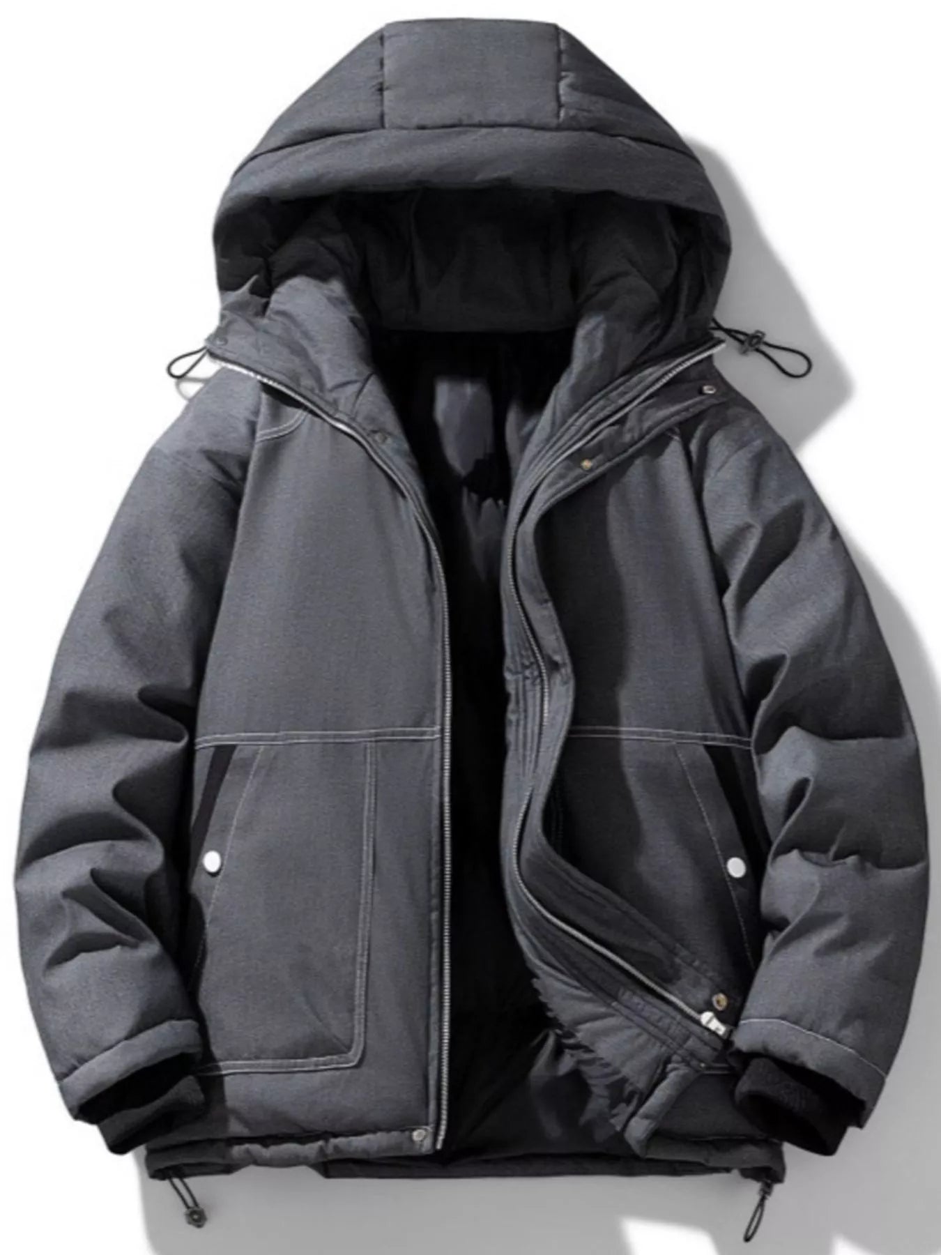 Men's Plus Size Warm Padded Hooded Puffer Jacket - PBNJ FASHIONS