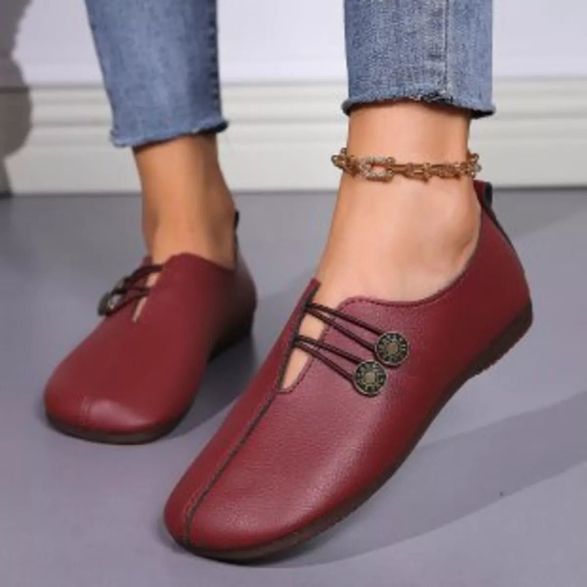Casual Button Detail Slip - Ons - PBNJ FASHIONS