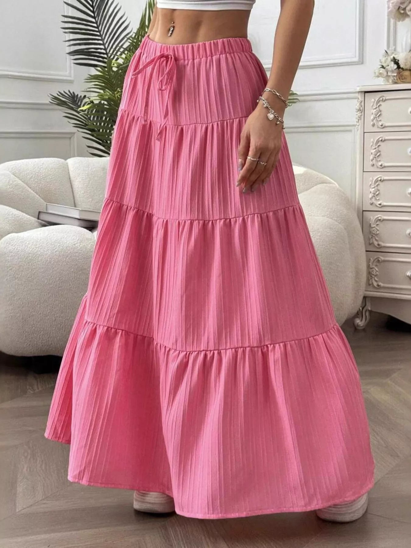 Flowy Tiered Maxi Skirt - PBNJ FASHIONS