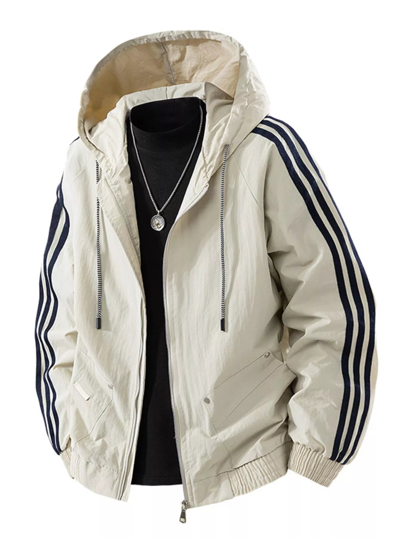 Men's Plus Size Casual Hooded Windbreaker Jacket - PBNJ FASHIONS