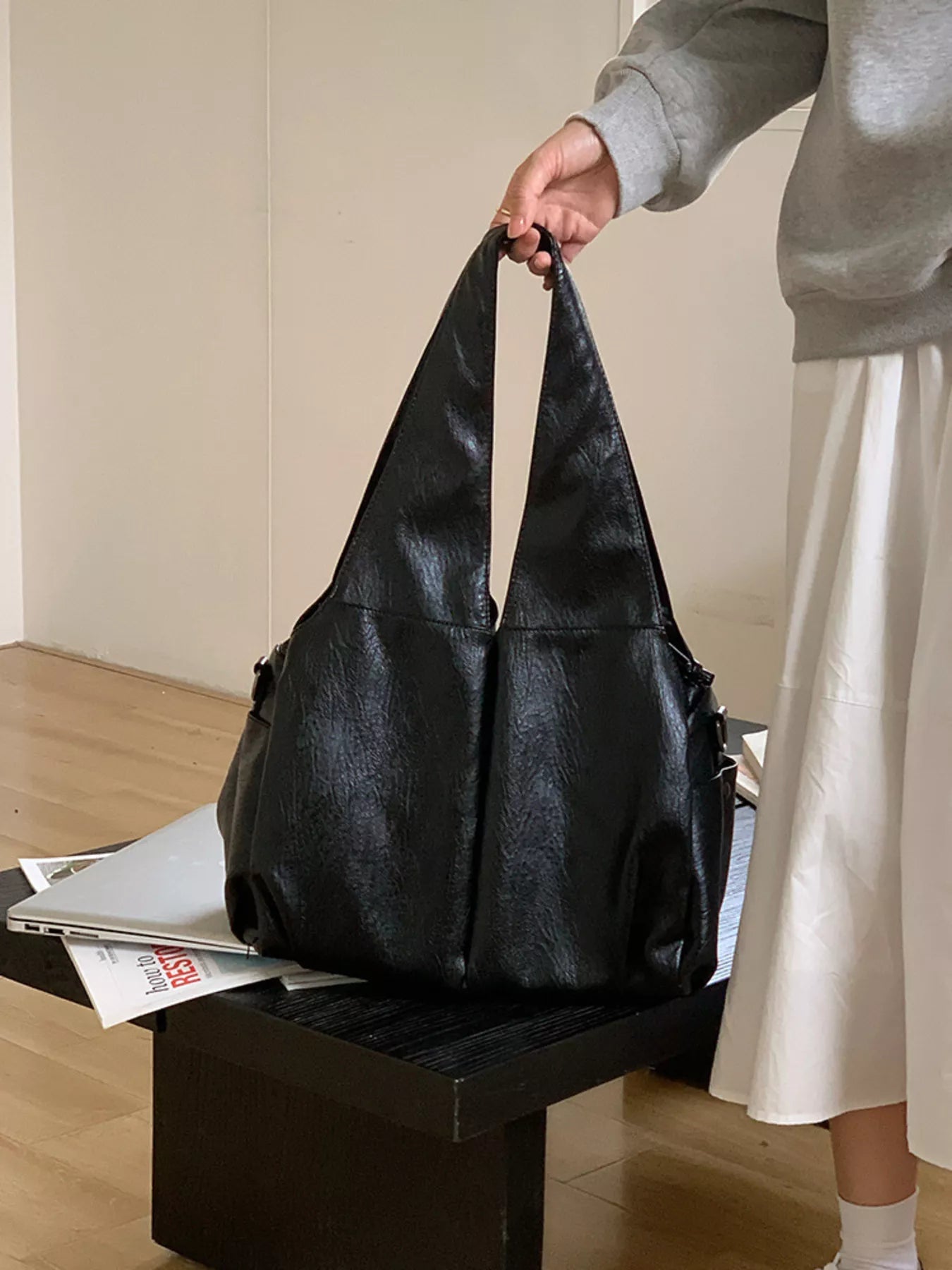 PU Leather Tote Bag - PBNJ FASHIONS