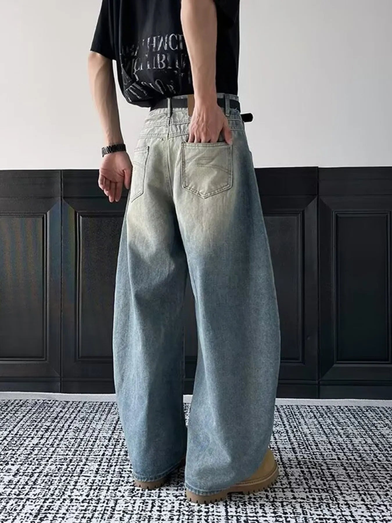 Men's Full Size Vintage Wash Wide Leg Jeans Plus Size - PBNJ FASHIONS