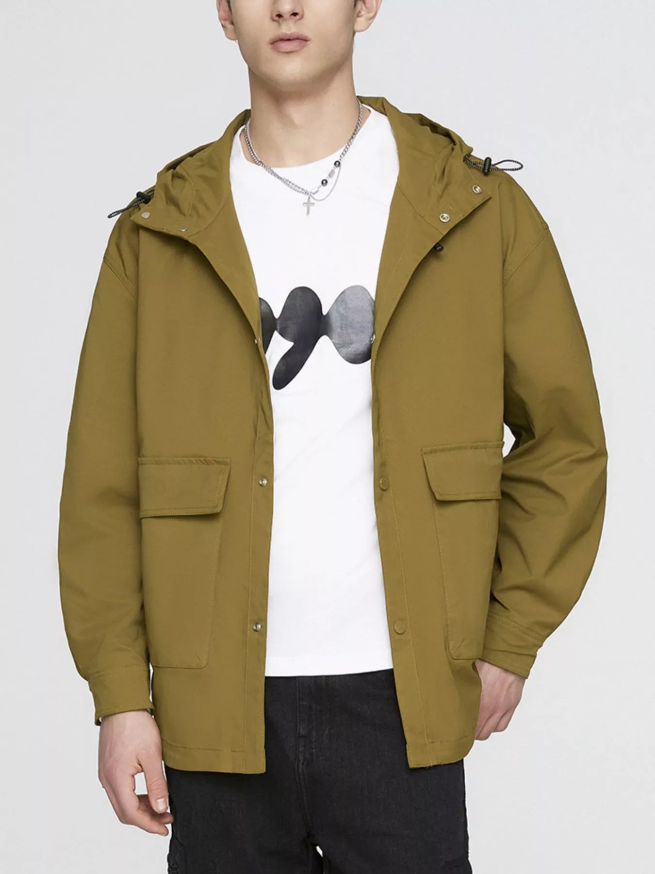 Men's Plus Size Urban Style Hooded Snap Down Jacket - PBNJ FASHIONS