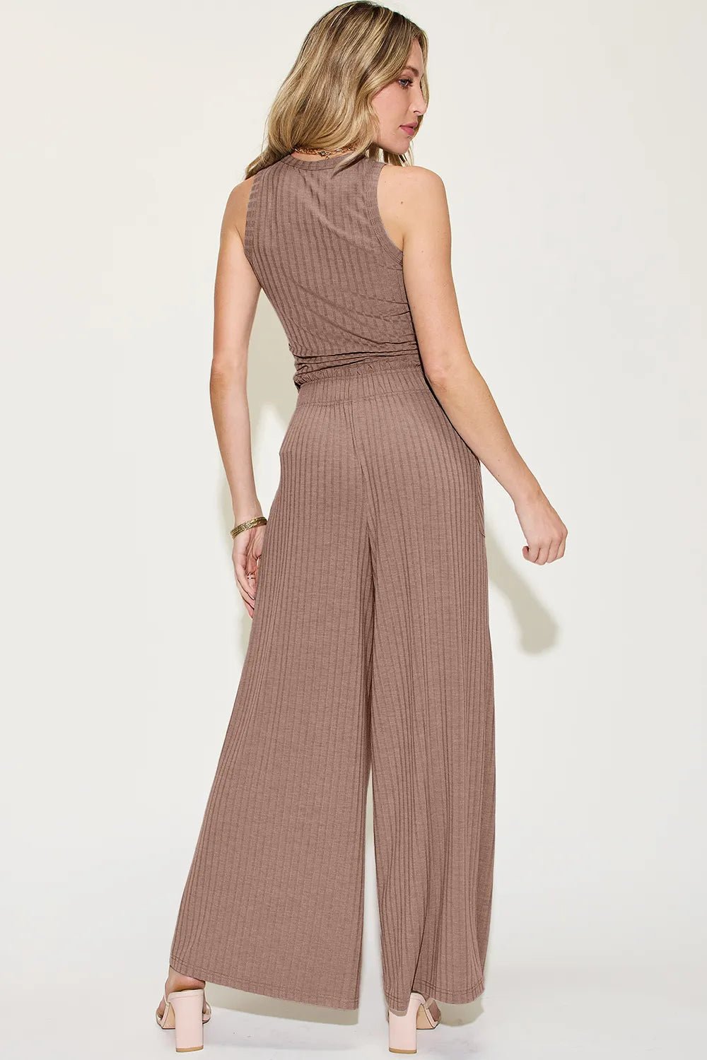 Basic Bae Full Size Ribbed Tank and Wide Leg Pants Set - PBNJ FASHIONS