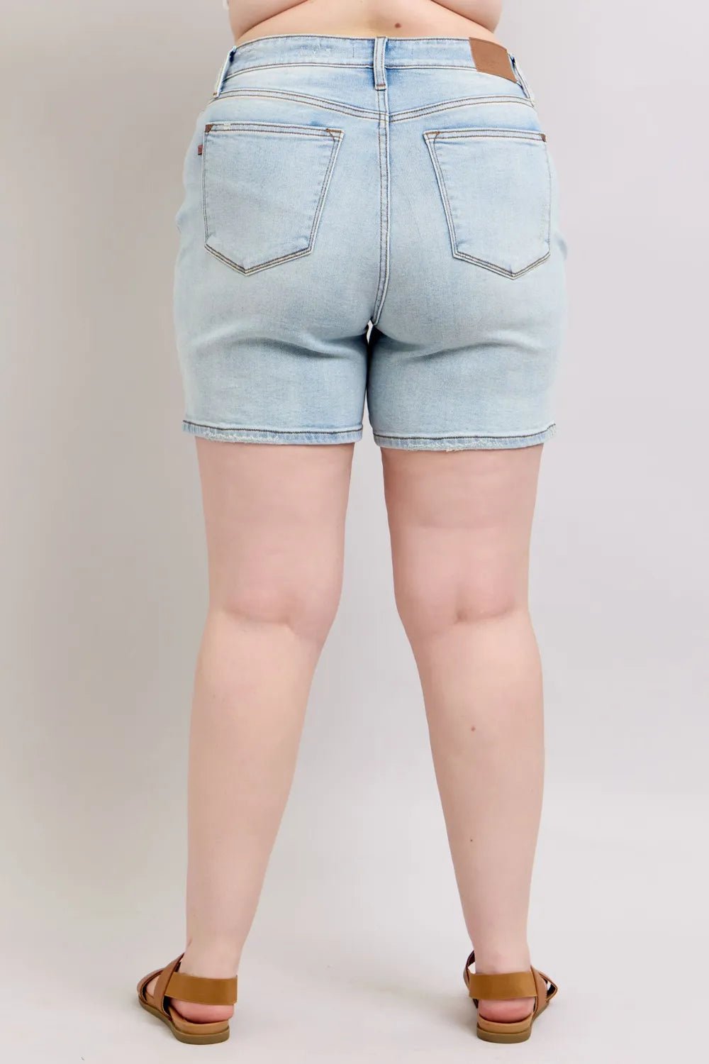 Judy Blue Full Size 2 Button Denim Shorts with Pockets Plus Size - PBNJ FASHIONS
