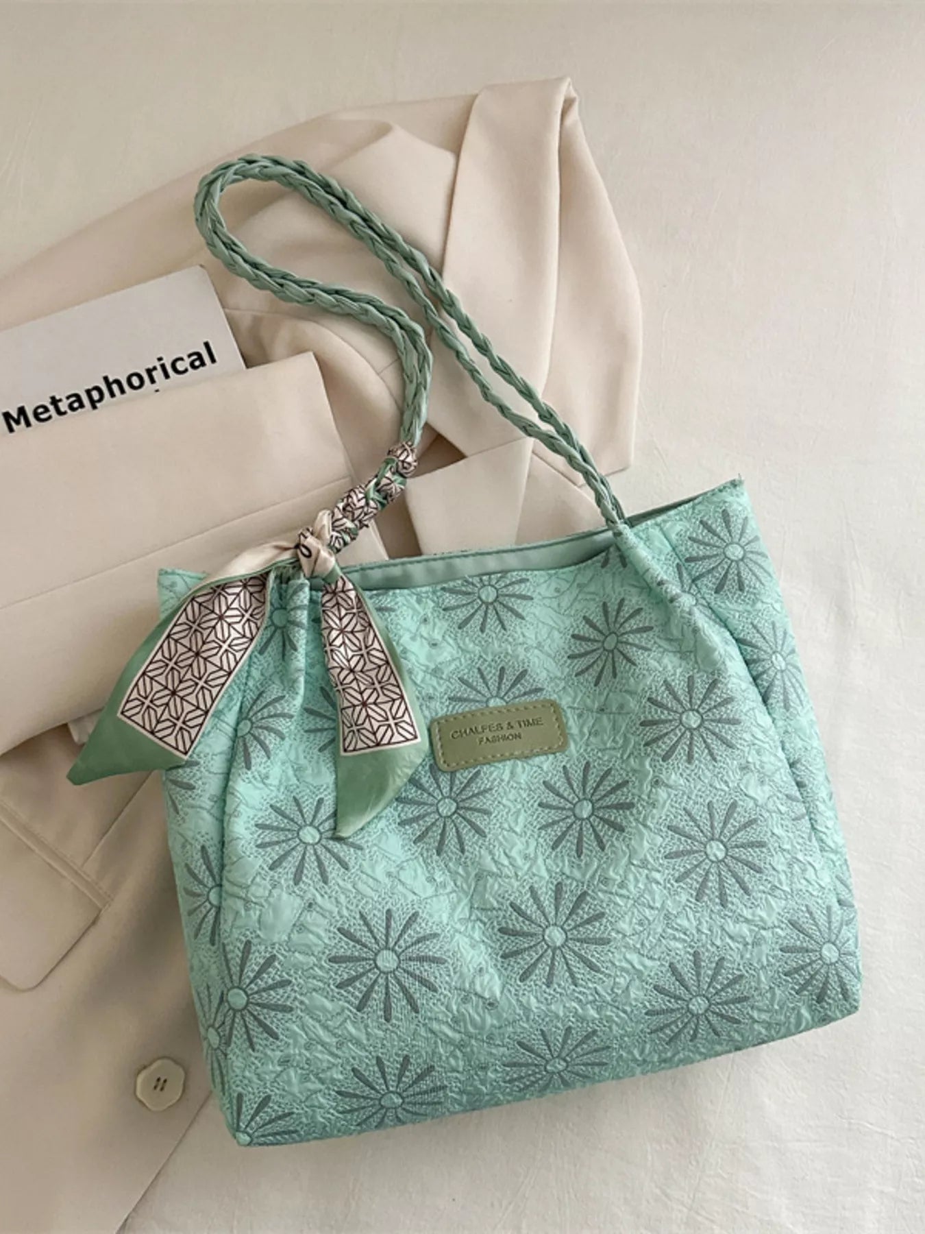 Braided Handle Tote Bag - PBNJ FASHIONS