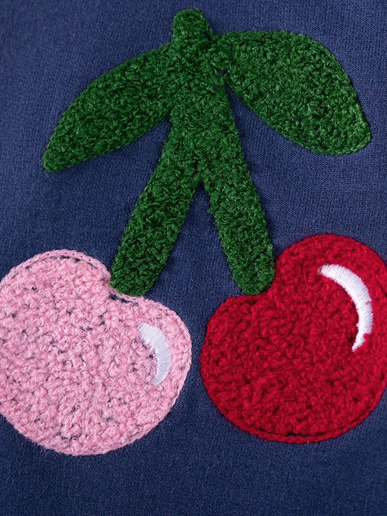 Children's Cherry Appliqued Long Sleeve Dress - PBNJ FASHIONS