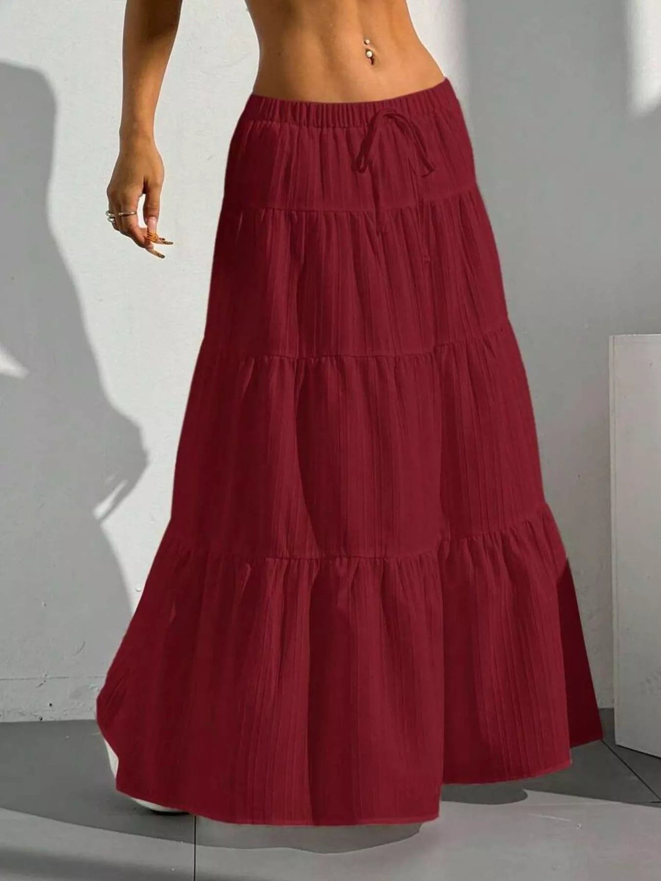 Flowy Tiered Maxi Skirt - PBNJ FASHIONS