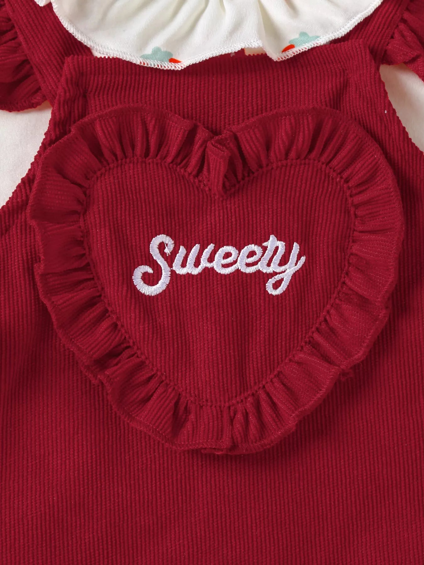Children's Ruffled Bodysuit and Heart Decor Dress Set with Headband - PBNJ FASHIONS