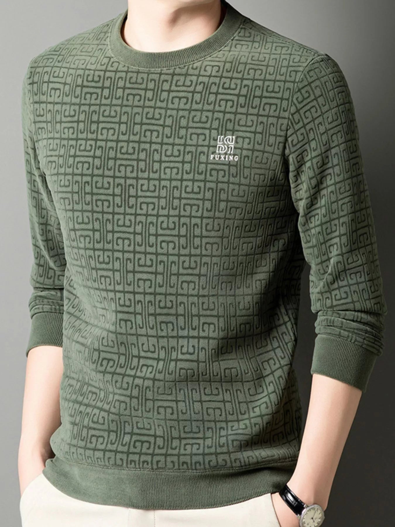 Men's Plus Size Long Sleeve Textured Casual Knit Top - PBNJ FASHIONS