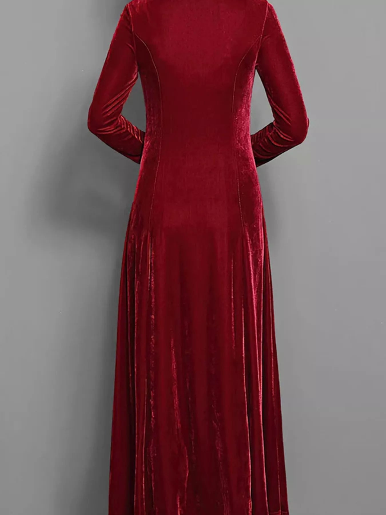 Velvet Long Sleeve A - Line Dress - PBNJ FASHIONS