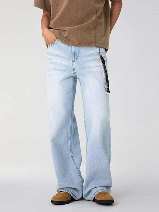 Men's Wash Wide Leg Jeans - PBNJ FASHIONS