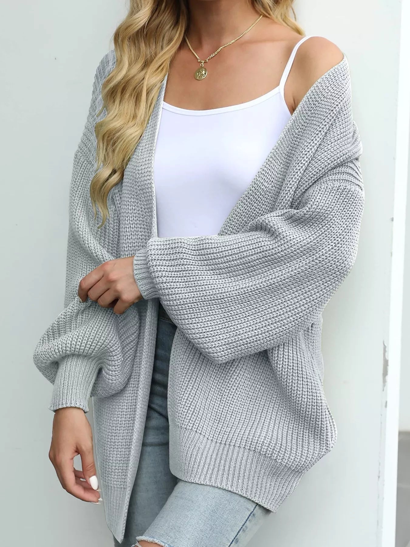 Chunky Knit Open Front Cardigan - PBNJ FASHIONS
