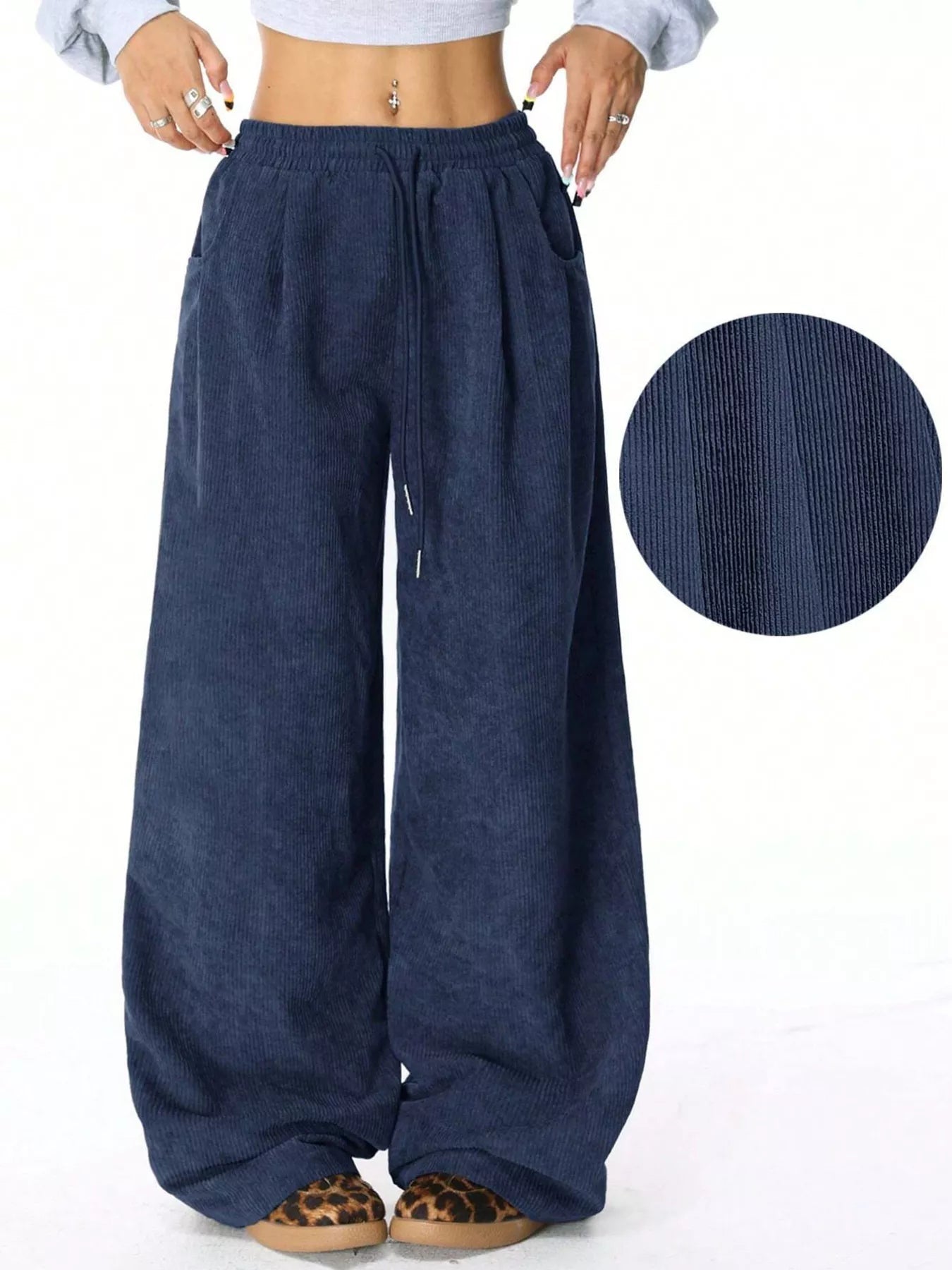 Casual Corduroy Wide Leg Pants - PBNJ FASHIONS