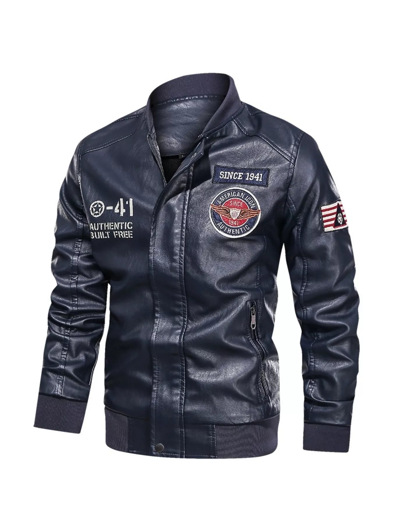 Men's Plus Size Zip Up Leather Jacket - PBNJ FASHIONS