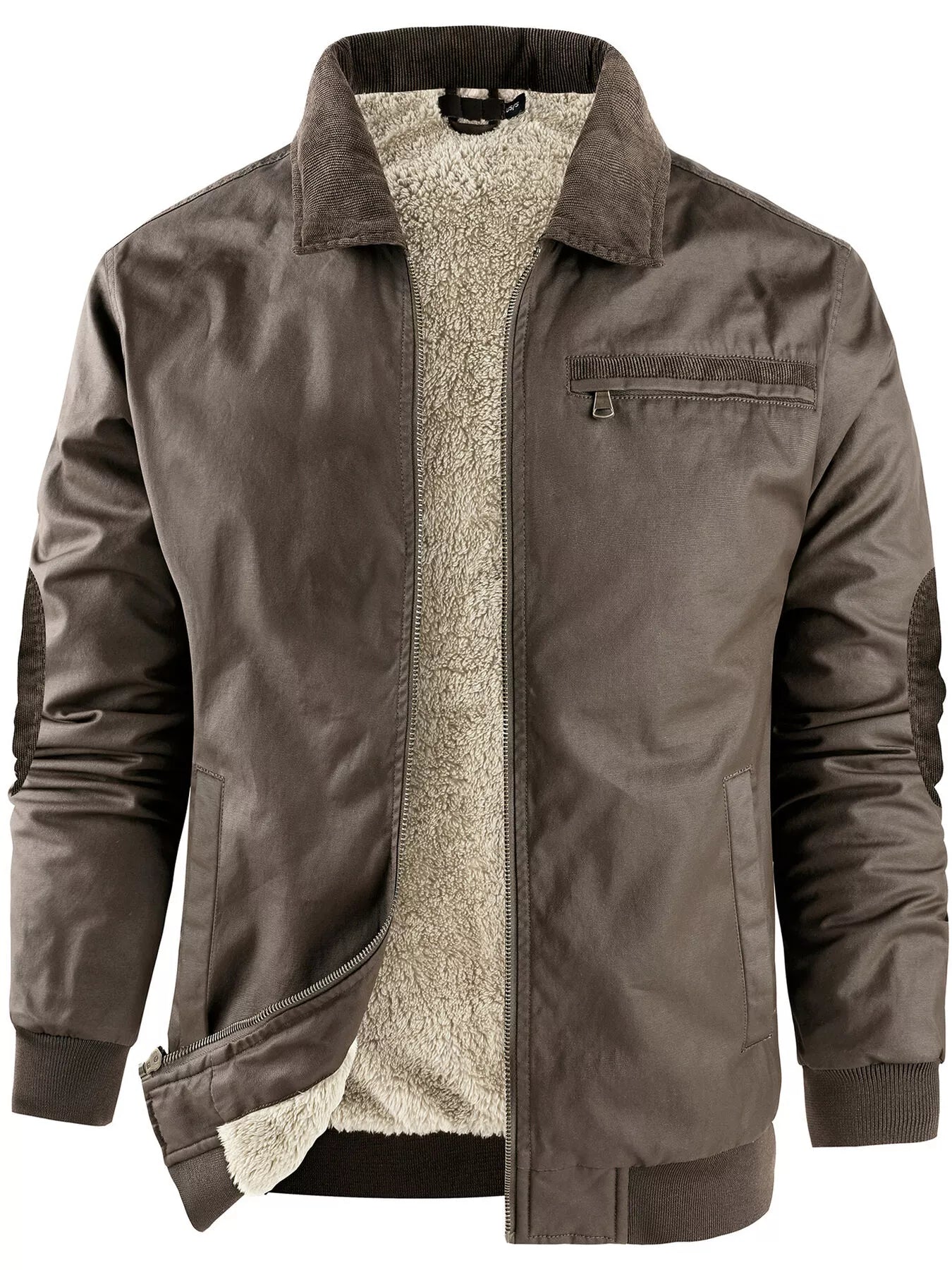 Men's Sherpa Lined Zip Up Jacket - PBNJ FASHIONS