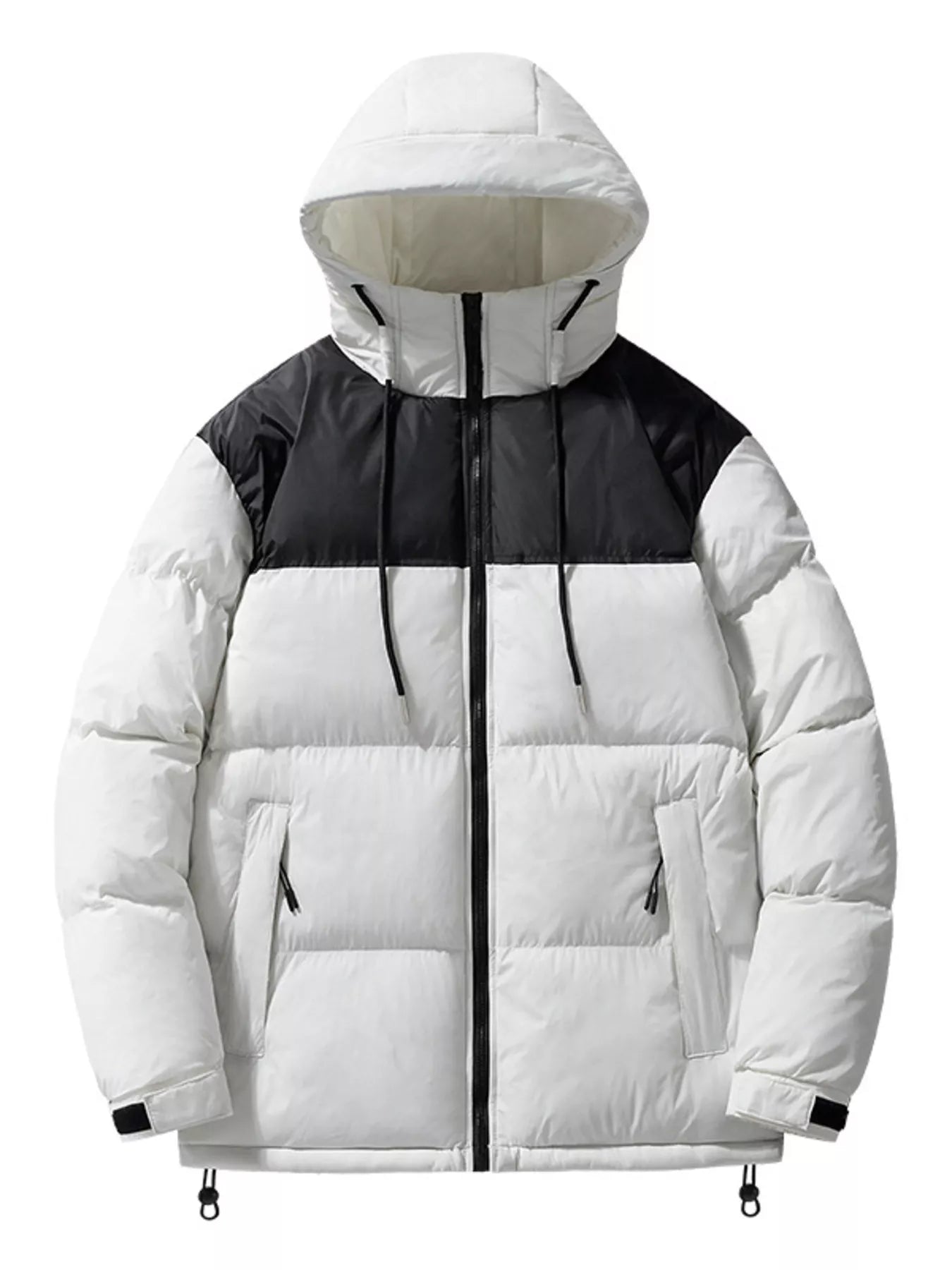 Men's Plus Size Drawstring Hooded Puffer Jacket - PBNJ FASHIONS