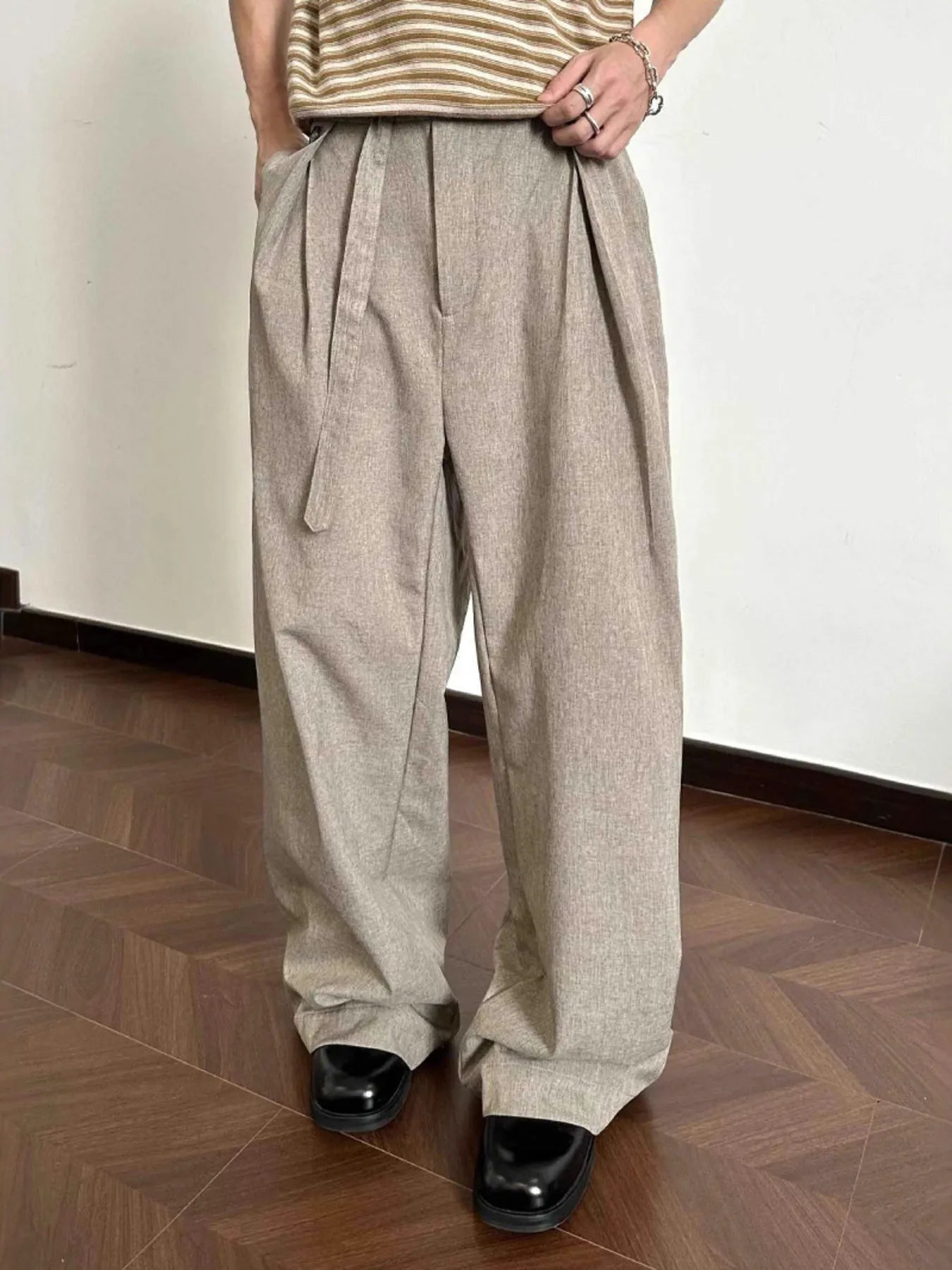 Men's Wide Leg Pants | Stylish Pocketed Design | Polyester/Spandex Blend | Machine Washable - PBNJ FASHIONS