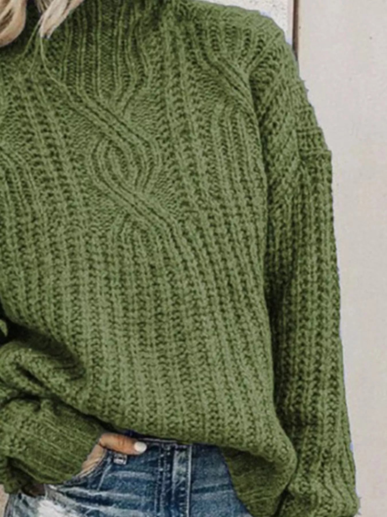Full Size Turtleneck Long Sleeve Sweater Plus Size - PBNJ FASHIONS