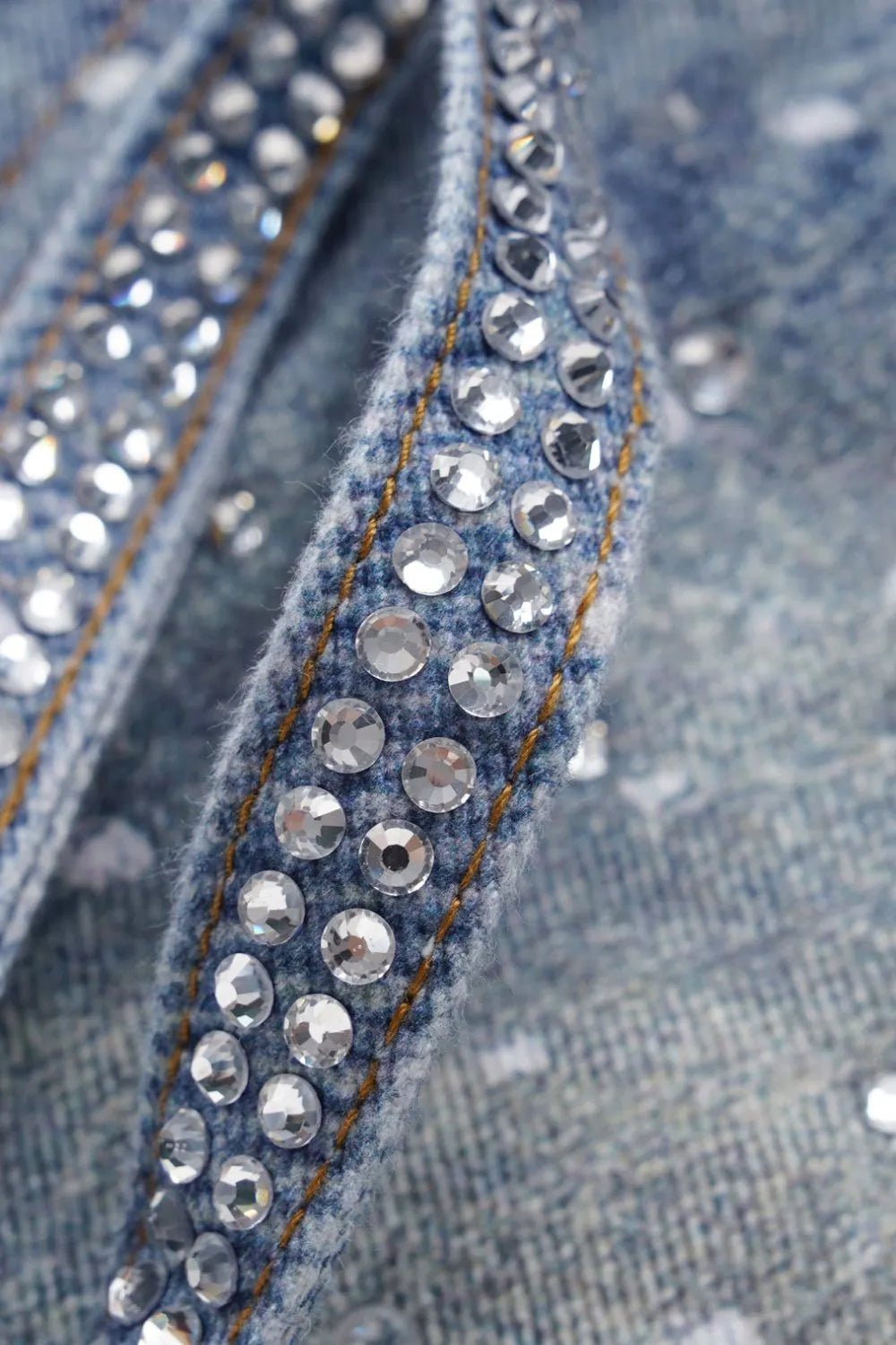 Men's Washed Rhinestone Jeans with Rhinestone Belt - PBNJ FASHIONS