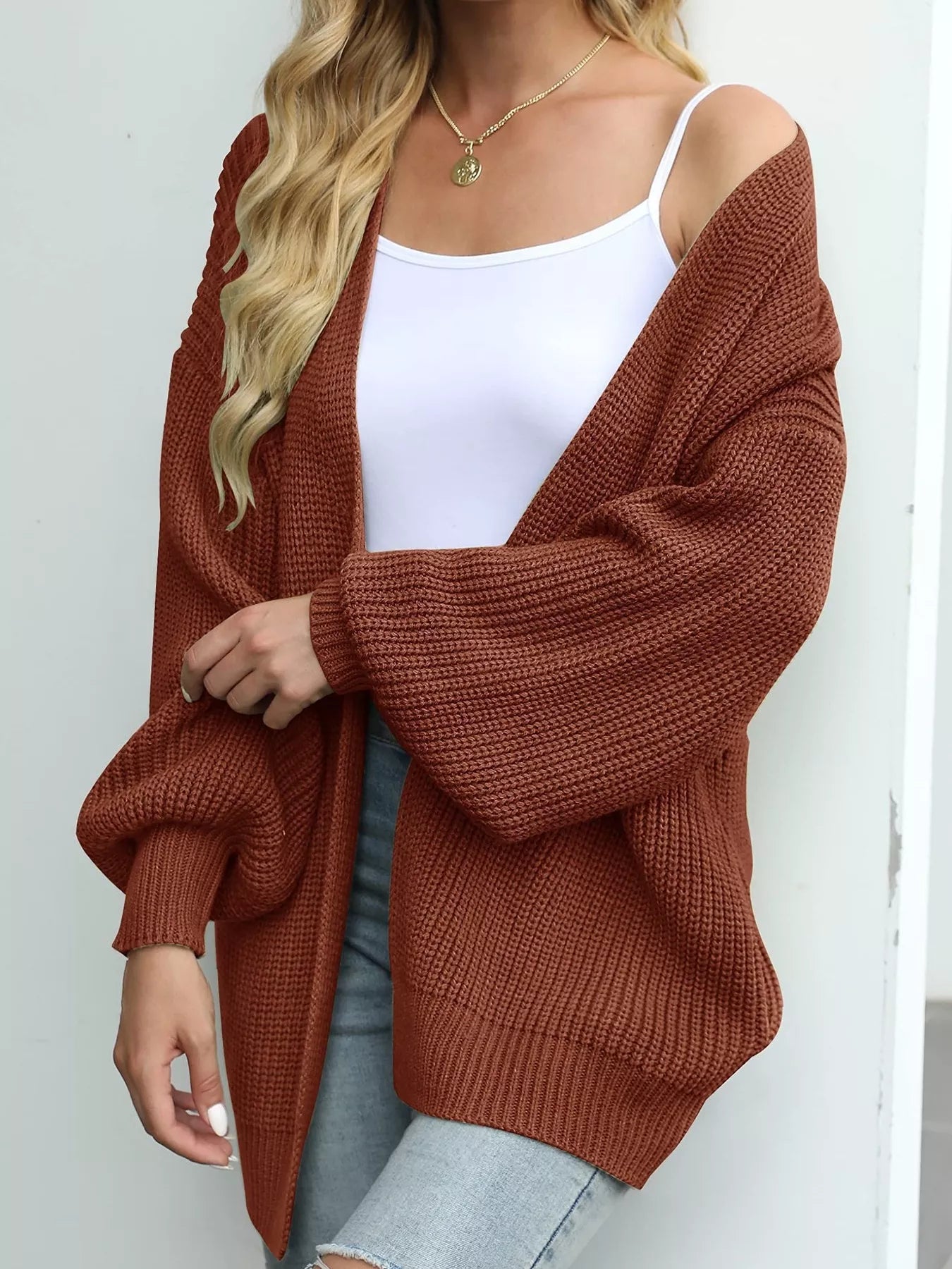 Chunky Knit Open Front Cardigan - PBNJ FASHIONS