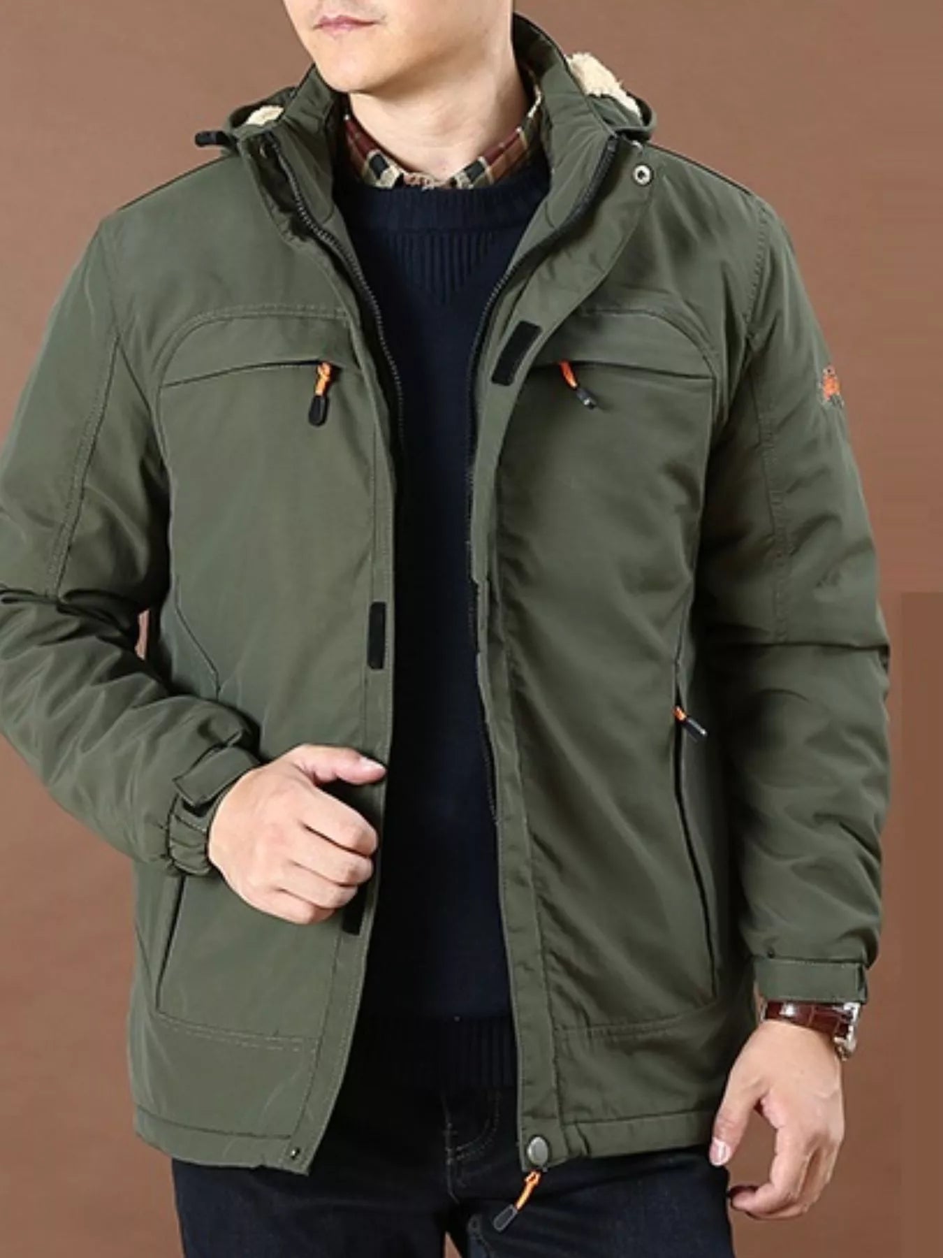 Men's Plus Size Warm Fleece Lined Hooded Jacket - PBNJ FASHIONS