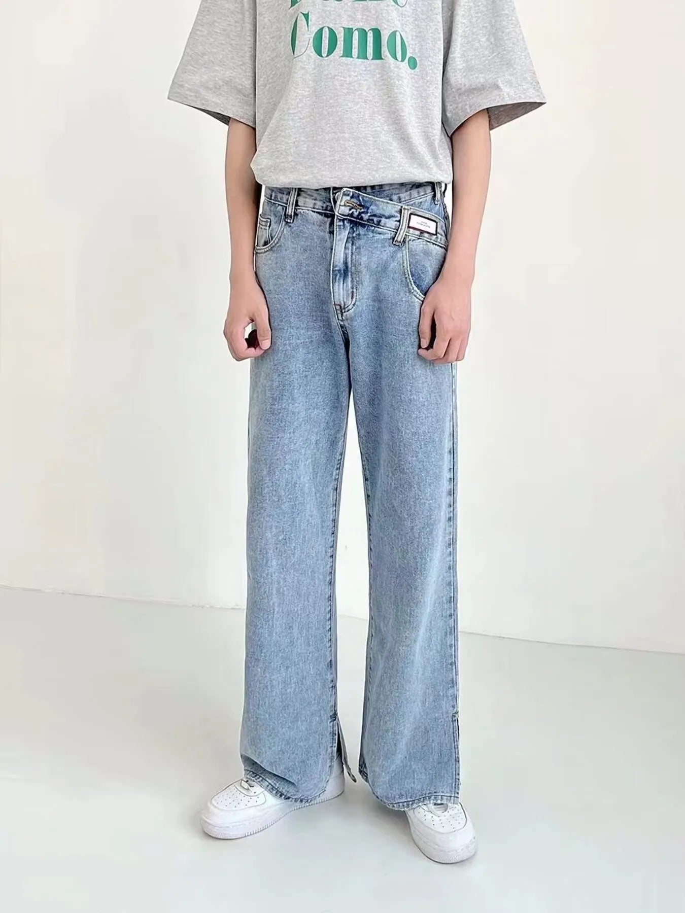 Men's Plus Size Side Slit Loose Fit Jeans - PBNJ FASHIONS