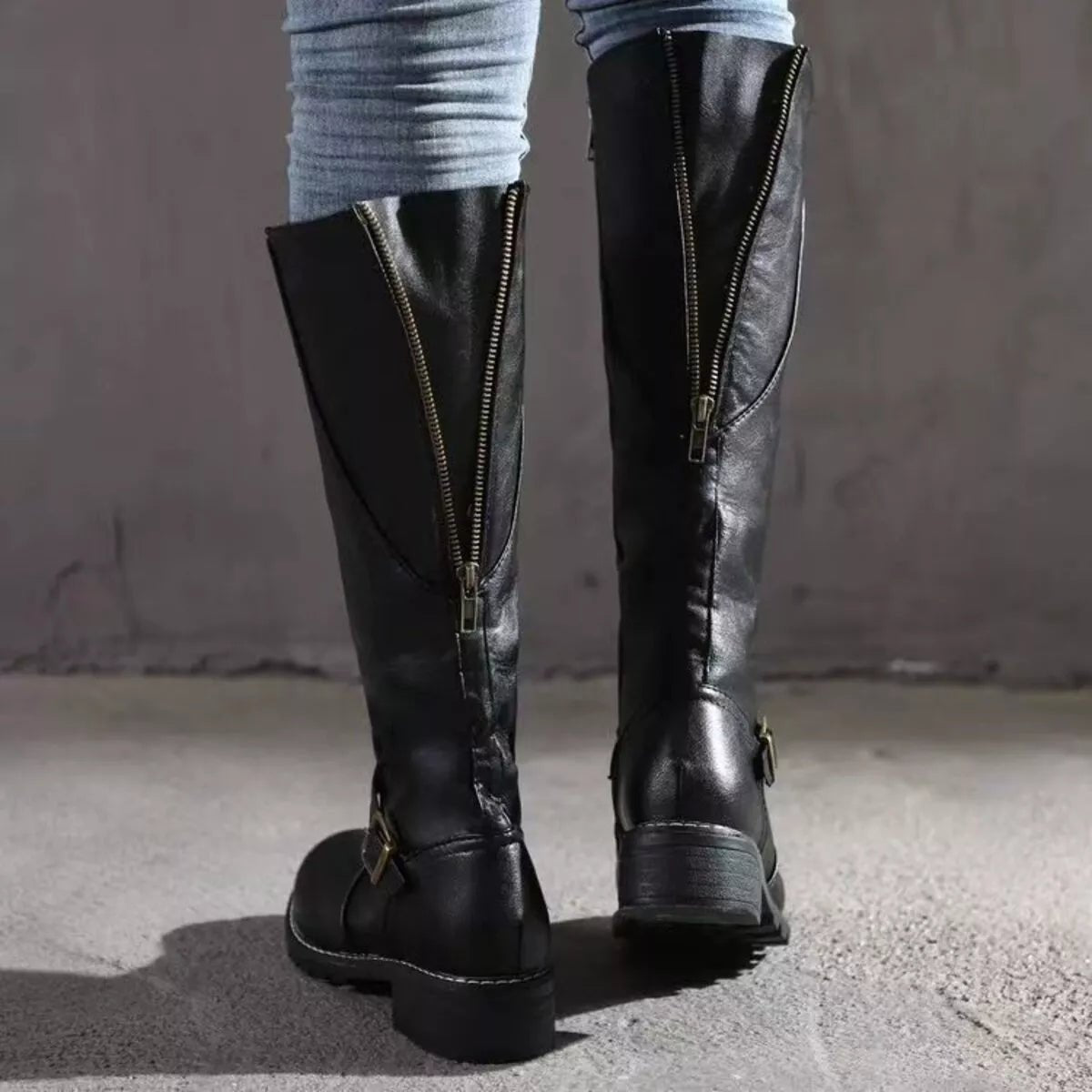 Round Toe Block Heels Boots - PBNJ FASHIONS