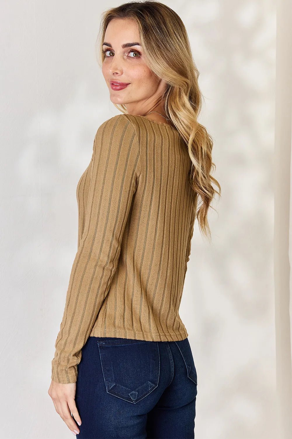 Basic Bae Full Size Ribbed Long Sleeve T-Shirt - PBNJ FASHIONS