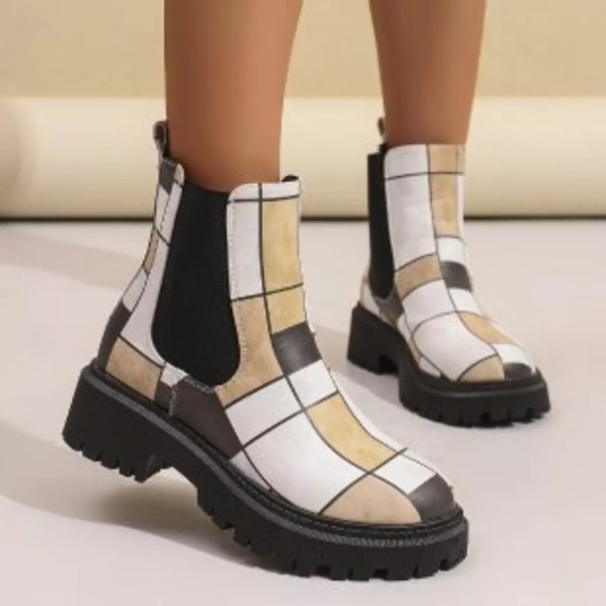 Round Toe Chunky Heel Ankle Boots - PBNJ FASHIONS