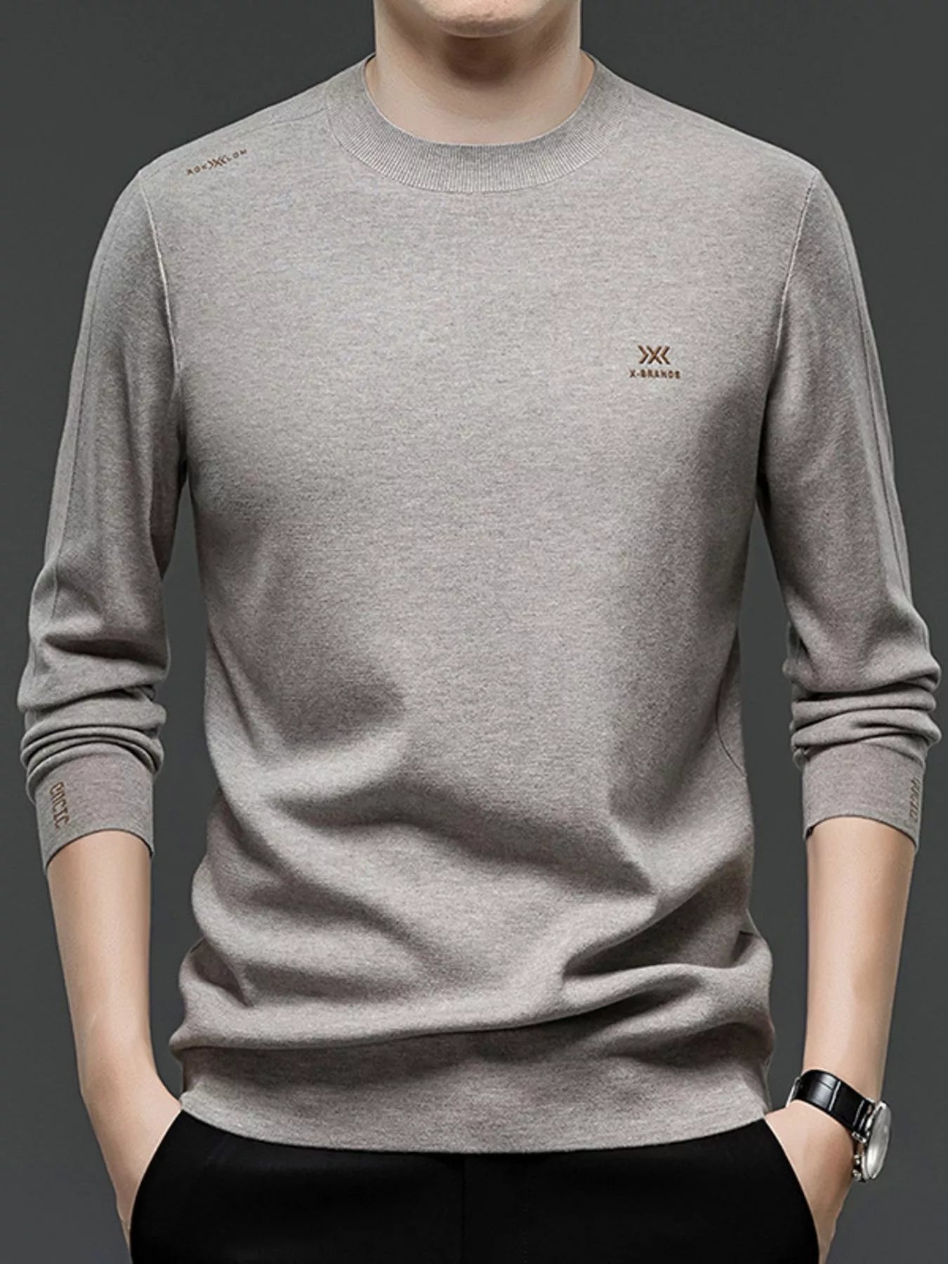 Men's Plus Size Long Sleeve Slim Fit Knit Top - PBNJ FASHIONS