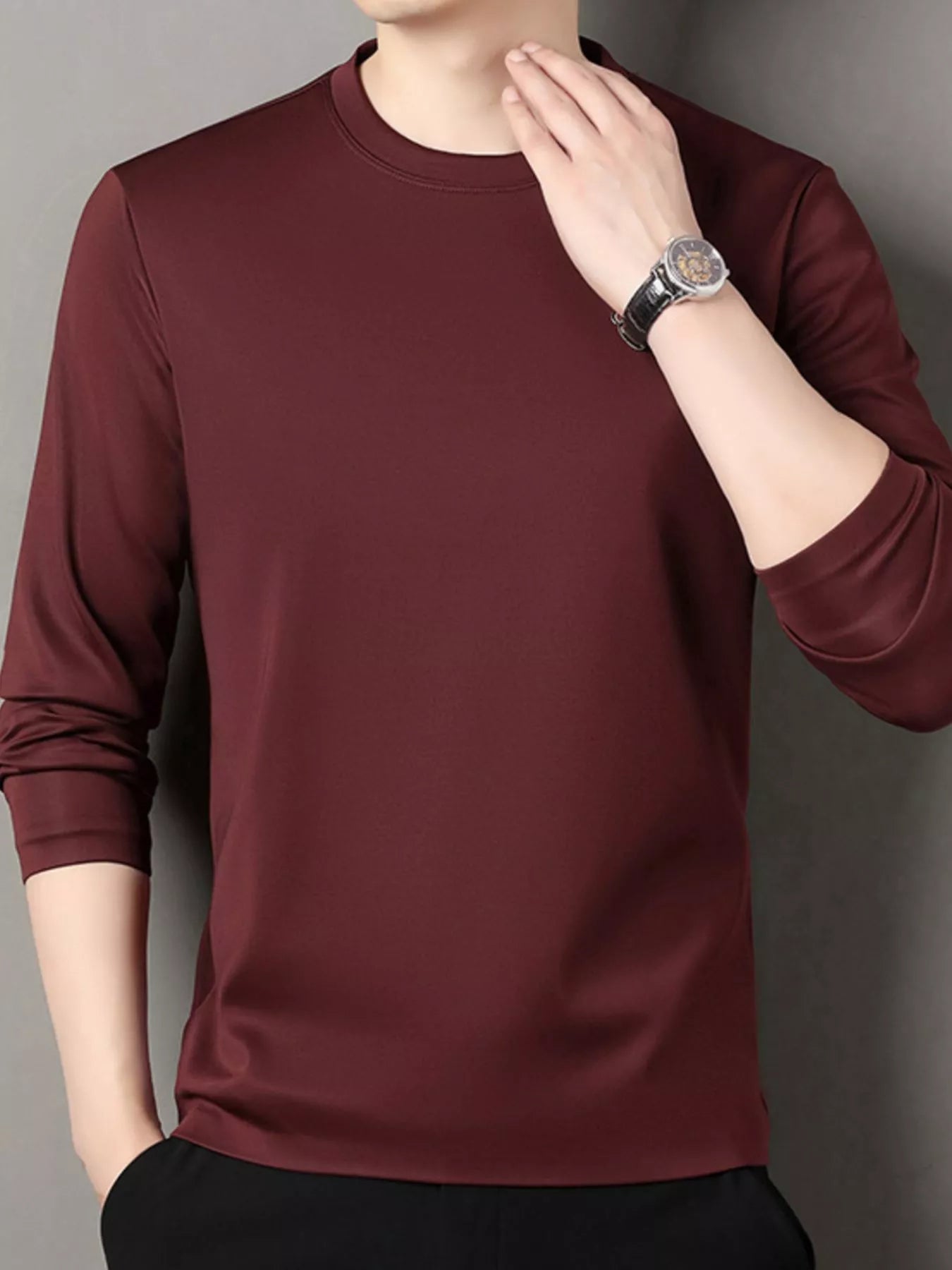 Men's Plus Size Casual Long Sleeve T-Shirt - PBNJ FASHIONS