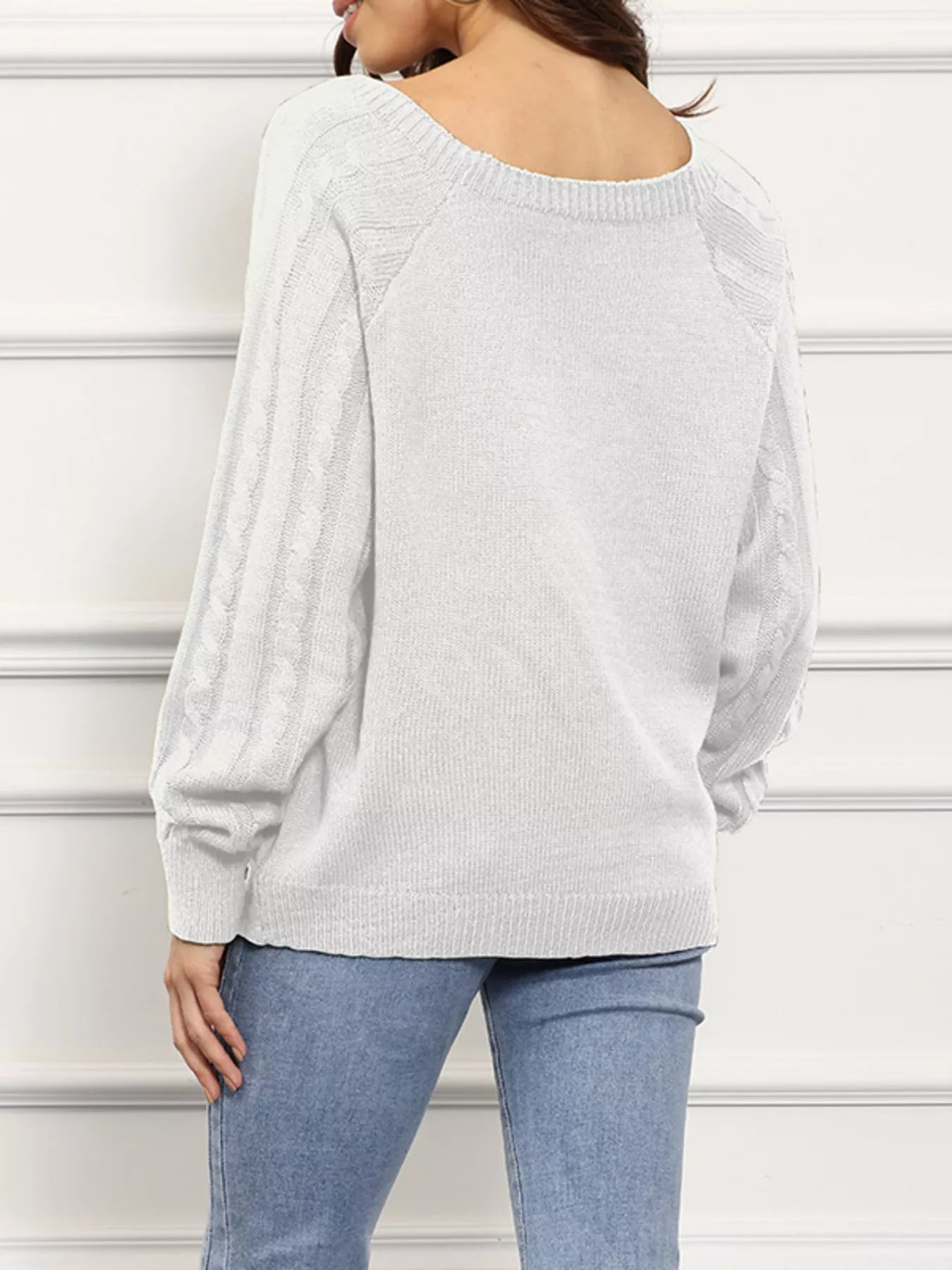 Cable Knit Boat Neck Sweater - PBNJ FASHIONS