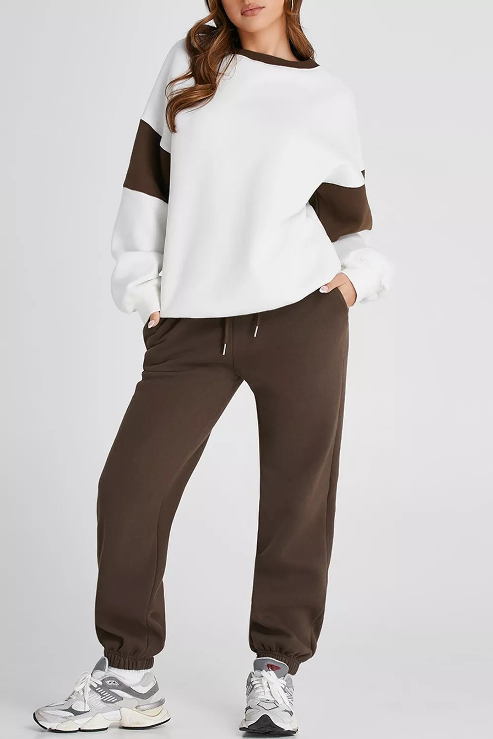 Drop Shoulder Loose Sweatshirt and Joggers Active Set - PBNJ FASHIONS